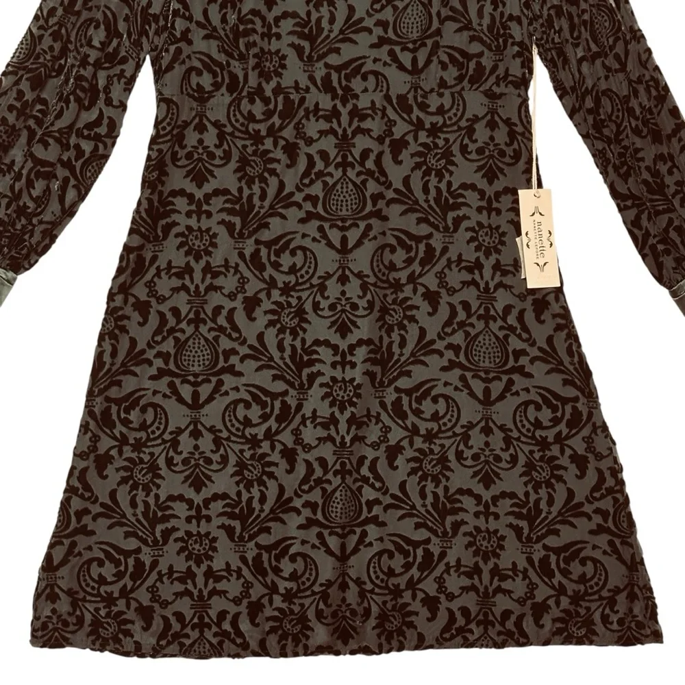 Nanette Nanette Lepore 10 NWT Black Burnout Velvet Dress Witchy Goth Whimsigoth